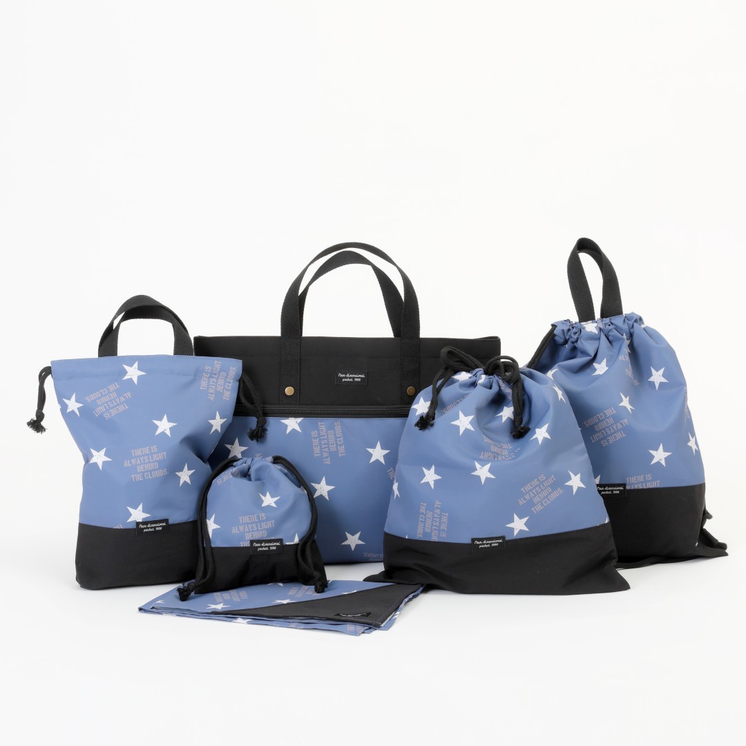 【別倉庫】レッスンバッグ 撥水 星柄（レッスンバッグ・ナップサック・シューズバッグ・巾着袋・ランチクロス）スクールバッグ